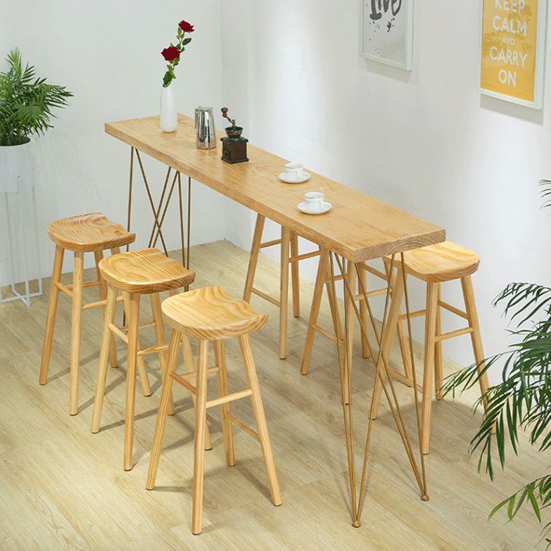 Rectangle Bar Dining Table Contemporary Bar Table with Double Pedestal Base Clearhalo 'Bar Furniture' 'Bar Tables' 'bar_tables' 'furn' 'furn_bar_tables' 'Furniture' 'furniture_bar_tables' 'Kitchen & Dining Furniture' 1200x1200_c93fc4ef-8c08-46e3-9c7c-cadbe3b482b8
