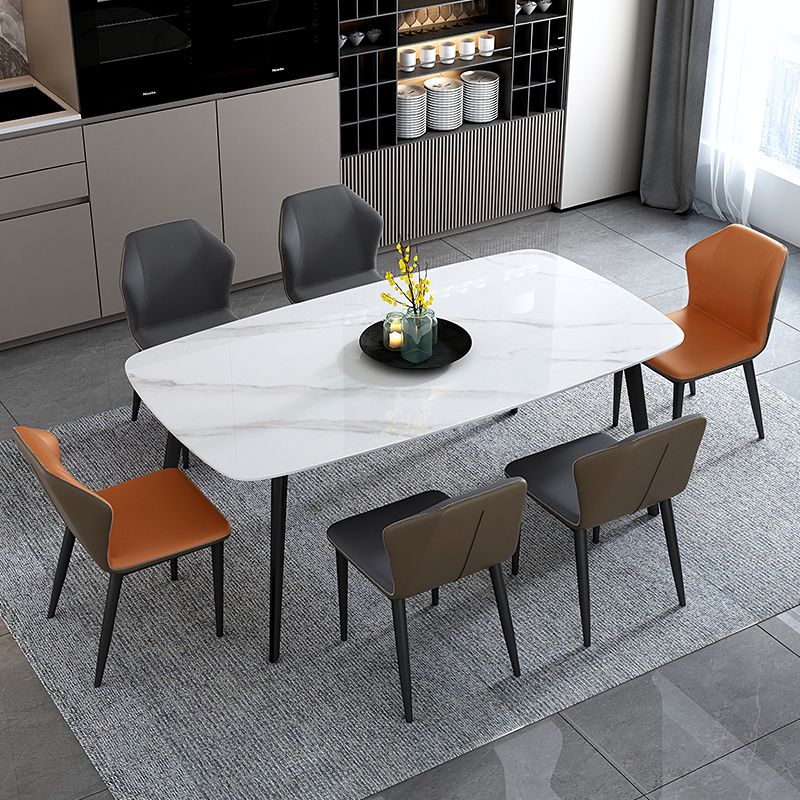 Home Sintered Stone Kitchen Table Industrial Rectangle Fixed Dining Desk Clearhalo 'Dining Tables & Seating' 'Dining Tables' 'dining_table' 'furn' 'furn_dining_table' 'Furniture' 'Kitchen & Dining Furniture' 1200x1200_c9427632-2cc4-489c-b6d7-d8ac366db355