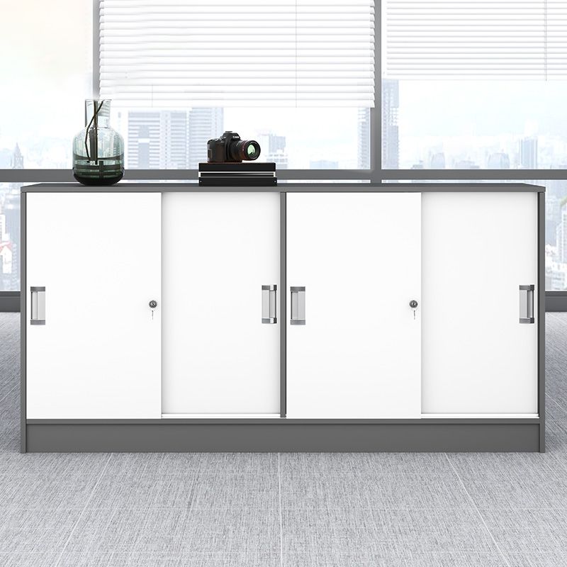 Archivo moderno de archivos de bloqueo Archivo de panel de contraste de madera para la oficina en casa