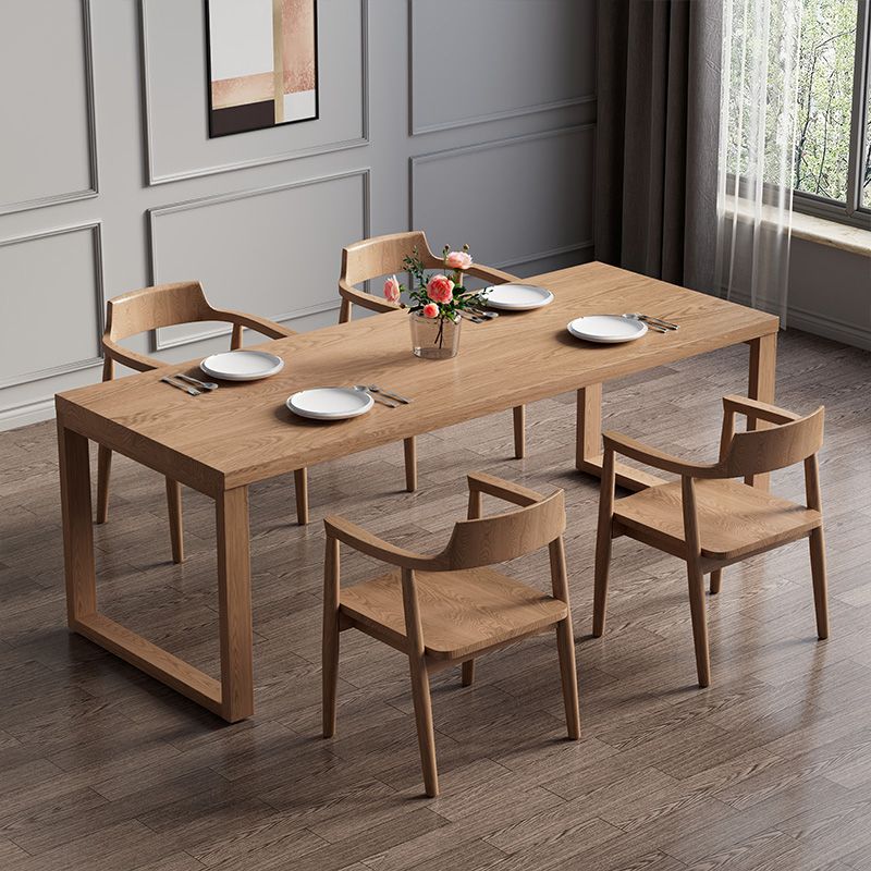 Set da pranzo moderno da 1/2/4/5/7 pezzi Set da pranzo per interni con doppio piedistallo in legno massello di pino