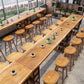 Brown Wood Counter Table with Rectangle Table Top Double Pedestal Table - 41.3" H Clearhalo 'Bar Furniture' 'Bar Tables' 'bar_tables' 'furn' 'furn_bar_tables' 'Furniture' 'furniture_bar_tables' 'Kitchen & Dining Furniture' 1200x1200_c9445302-6a4f-4fac-be4b-71af2dfaf0ad