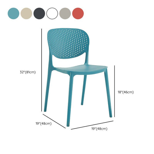 Indoor-Outdoor Plastic Dining Chair Open Back Stacking Side Chair