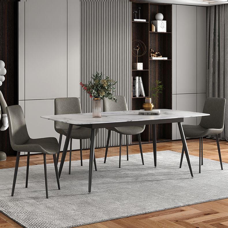 Minimalist Style 1/4/5/7 Rectangular Dining Room Table Set for Kitchen Clearhalo 'Dining Room Sets' 'Dining Tables & Seating' 'dining_room_set' 'furn' 'furn_dining_room_set' 'Furniture' 'furniture_dining_room_set' 'Kitchen & Dining Furniture' 'kitchen&dining_furn' 'kitchen' 1200x1200_c9472ce1-8f86-4597-acef-91b5dbce1092