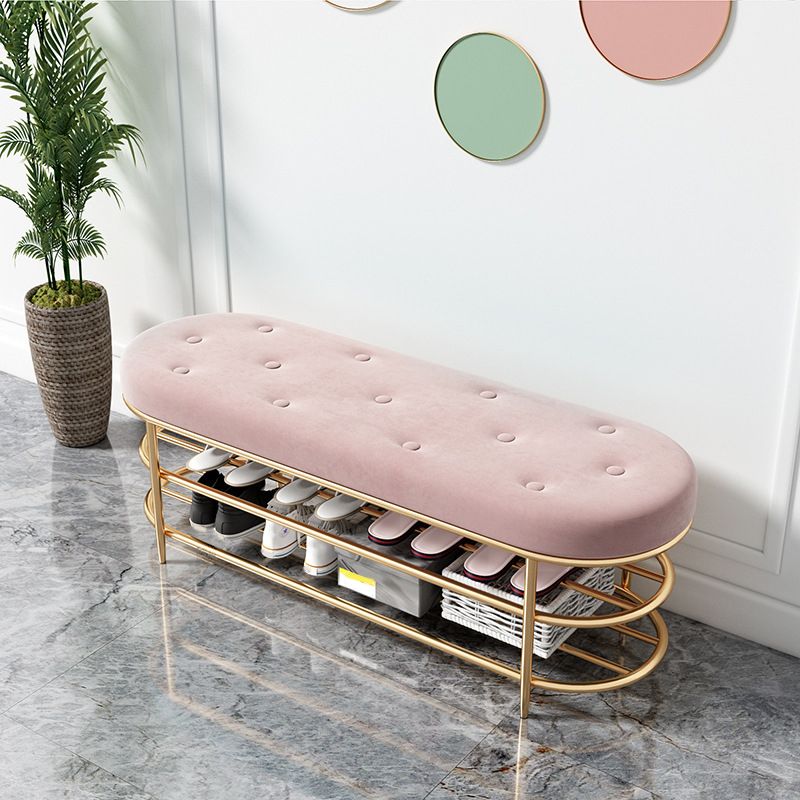 14.04-inch Width Modern Seating Bench Cushioned Metal Entryway Bench Clearhalo 'Benches' 'Chairs & Seating' 'furn' 'furn_benches' 'Furniture' 'Living Room Furniture' 1200x1200_c9476251-1a86-4fca-8adc-09c4a933a6a9