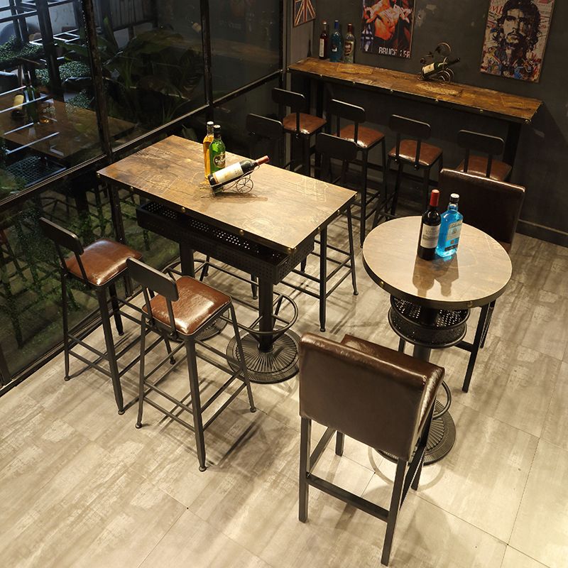 Industrial Style Bar Table Wood Bar Dining Table for Coffee Room Clearhalo 'Bar Furniture' 'Bar Tables' 'bar_tables' 'furn' 'furn_bar_tables' 'Furniture' 'Kitchen & Dining Furniture' 1200x1200_c947c1b0-ffd6-4159-be55-e7ec66c51445