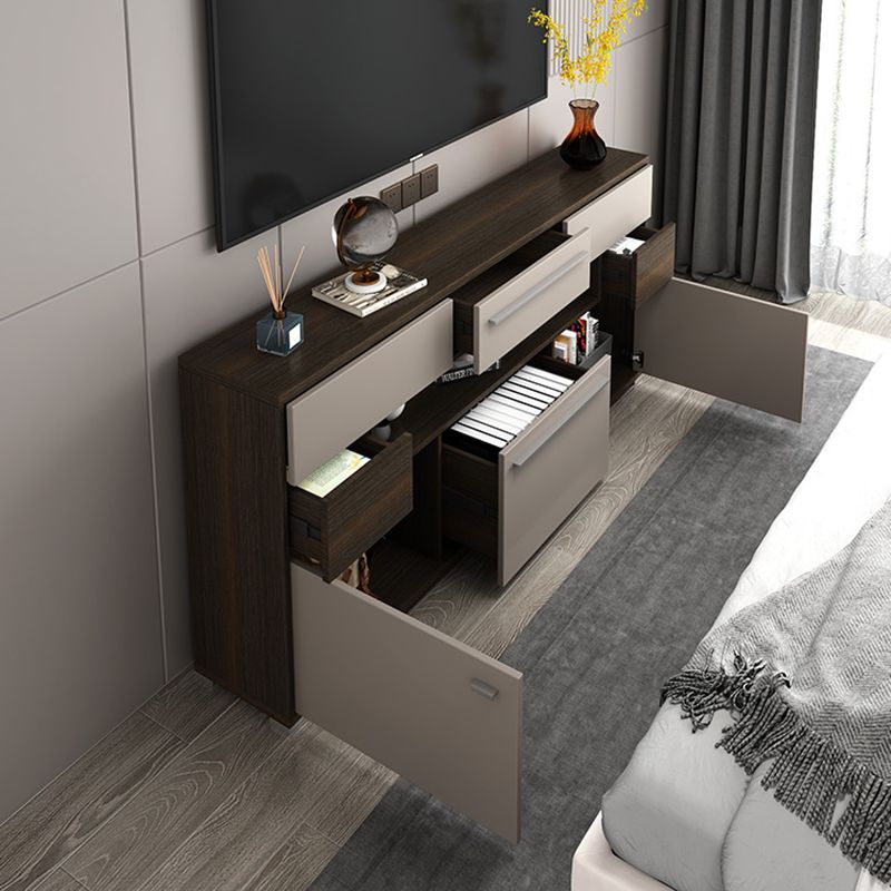 Moderna console TV multimediale Console porta TV in legno con 6 cassetti