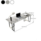 Rectangle Stone Top Office Desk escritura industrial con base de metal para la oficina