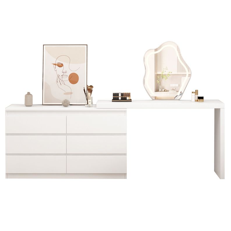 White Bedroom Lighted Mirror Wooden With Drawer Vanity Dressing Table Clearhalo 'Bedroom Furniture' 'furn' 'furn_makeup_vanities' 'Furniture' 'Makeup Vanities' 'makeup_vanities' 1200x1200_c948948b-bc10-4986-8ba1-fbc4b2408291