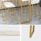 Glam Rectangle Stone Bar Table Indoor Iron Bar Dining Table with Sled Pedestal, Only Table Clearhalo 'Bar Furniture' 'Bar Tables' 'bar_tables' 'furn' 'furn_bar_tables' 'Furniture' 'furniture_bar_tables' 'Kitchen & Dining Furniture' 1200x1200_c948c9aa-cc2a-45f8-89bc-a7b01ed3d735