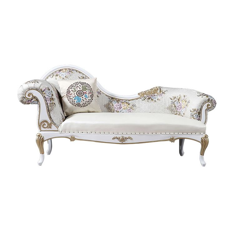 Modern Glam Upholstered Chaise Lounge Couch Rolled Arms Chaise Clearhalo 'Chairs & Seating' 'Chaise Lounge' 'chaise_lounge' 'furn' 'furn_chaise_lounge' 'Furniture' 'Living Room Furniture' 1200x1200_c9495d1b-114e-4e9e-9f8c-e11d6935a46b