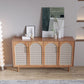 Sidebore di vimini marroni contemporanei Sideboard tavolo a buffet in legno massiccio per soggiorno