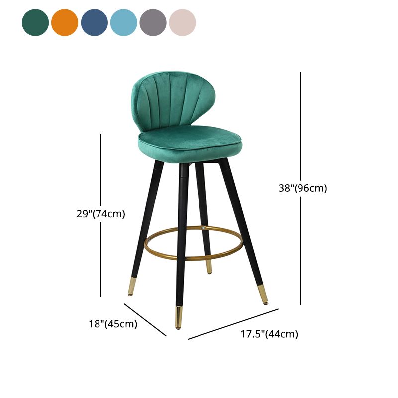 Modern Armless Backrest Counter Stool Iron Study Bar Stool with Cushion and Pedal Clearhalo 'Bar Furniture' 'Bar Stools' 'bar_stools' 'furn' 'furn_bar_stools' 'Furniture' 'furniture_bar_stools' 'Kitchen & Dining Furniture' 1200x1200_c94b767d-fdc8-4f39-8074-cd1428334a22