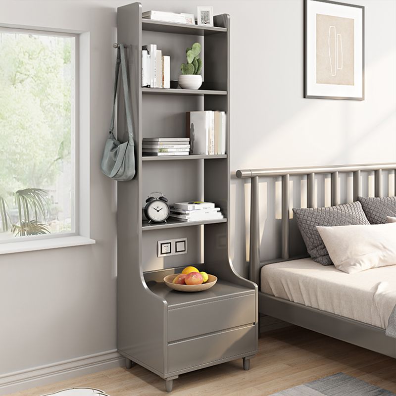 Scandinavian Shelf Bookcase Antique Finish Bookshelf with Shelves