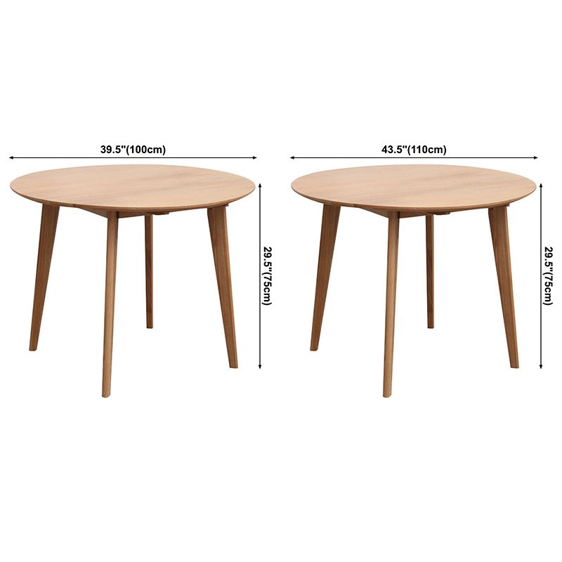 Contemporary Round Dining Table Oak Solid Wood Table with 4 Legs for Dining Room Clearhalo ' dining_table' 'Dining Tables & Seating' 'Dining Tables' 'Furniture' 'furniture_dining_table' 'Kitchen & Dining Furniture' 'kitchen&dining_furn' 'kitchen' 'kitchen_dining_table' 1200x1200_c94e3aa4-063d-485f-be31-78b75997b930