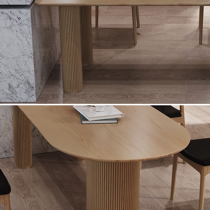 Free Form Pine Wood Dining Table in Nature/Walnut Modern Island Table with 3 Legs Clearhalo ' dining_table' 'Dining Tables & Seating' 'Dining Tables' 'furn' 'furn_dining_table' 'Furniture' 'furniture_dining_table' 'Kitchen & Dining Furniture' 'kitchen&dining_furn' 'kitchen' 'kitchen_dining_table' 1200x1200_c94e877e-7148-451e-a11f-1ce646c89a2f