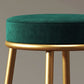 Glam Style Counter Stool Upholstered Living Room Bar Stool with Gold Frame