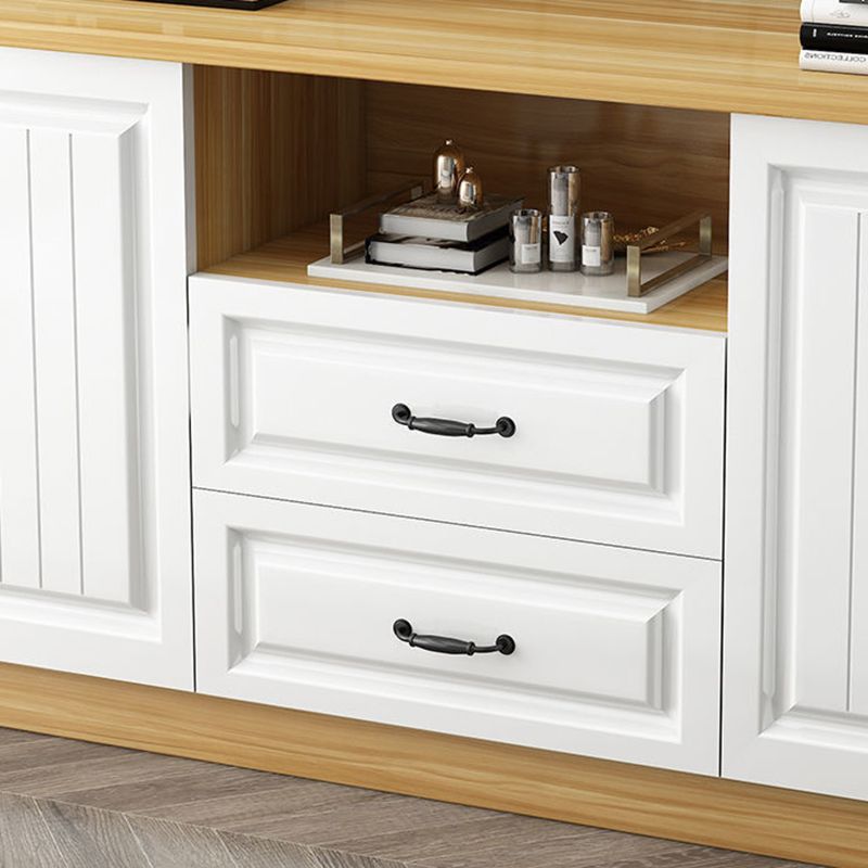 Mueble para TV de 2 puertas de madera estilo escandinavo Consola para TV con estante