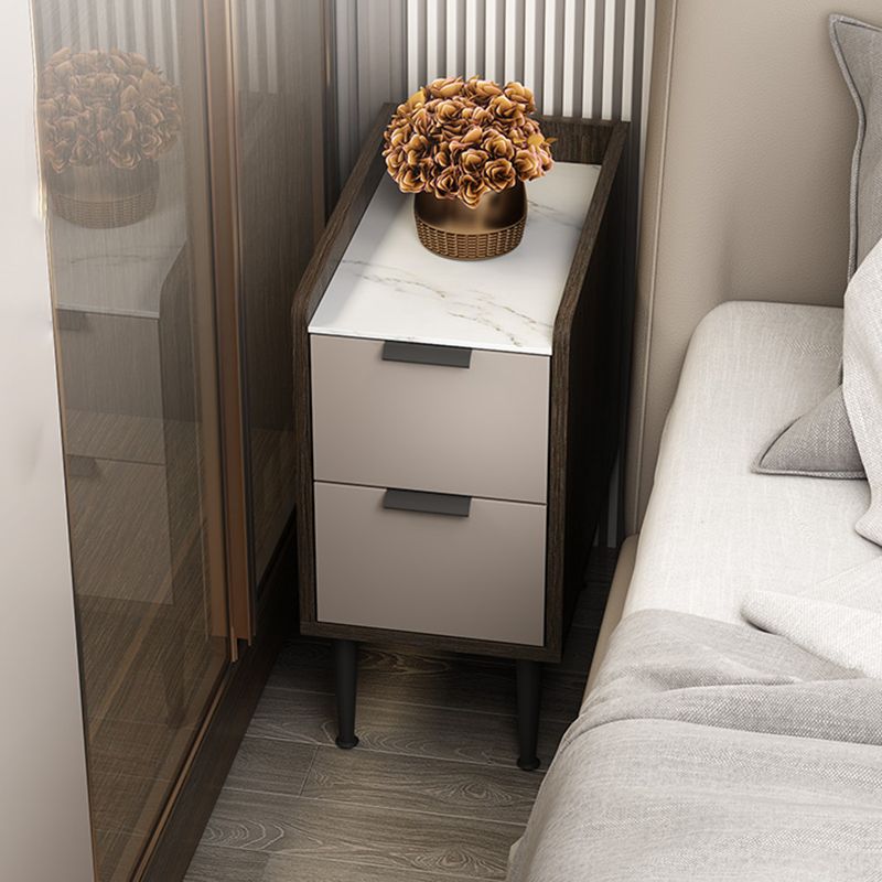 Comodino da letto in legno finto tavolo da notte contemporaneo con cassetti