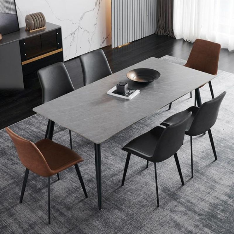 Table à manger rectangle table à manger en pierre industrielle avec 4 jambes