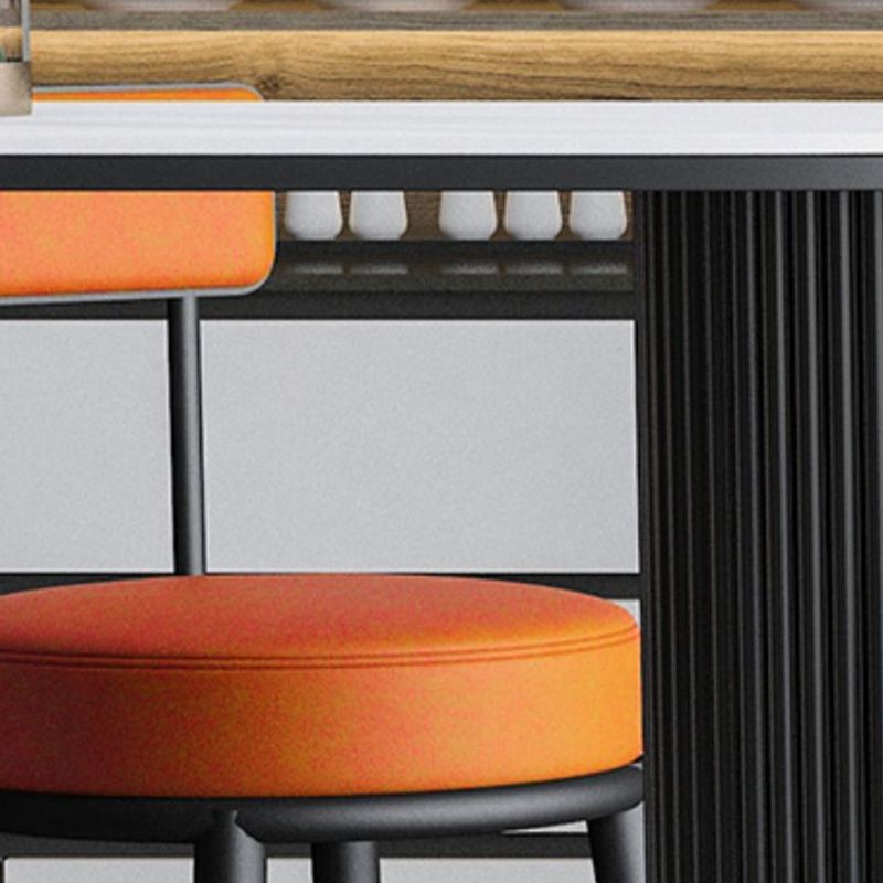 Modern Metal Legs Upholstered Indoor Bar Stool with Footrest
