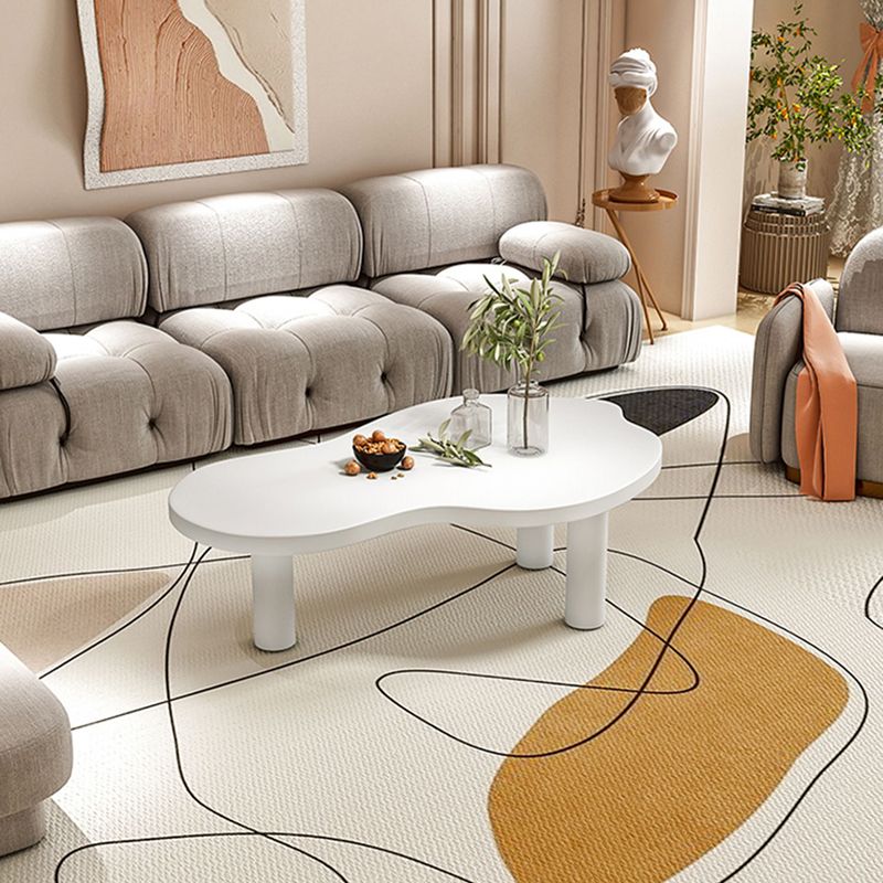 Legno moderno 3 gambe tavolo da cocktail in forma libera da caffè - bianco