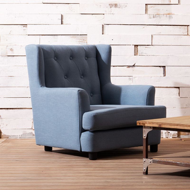 29.5"Wide Velvet/Cotton Blend Arm Chair with Basic Four Leg and Tufted Back Clearhalo 'Accent Chairs' 'accent_chairs' 'Chairs & Seating' 'furn' 'furn_accent_chairs' 'Furniture' 'furniture_accent_chairs' 'Living Room Furniture' 1200x1200_c95588d4-197e-454e-ac94-4f891ea7c113