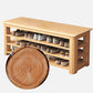 Modern Rubber Wood Bench Rectangle Home Storage Seating Bench with Shelves Clearhalo 'Benches' 'Chairs & Seating' 'furn' 'furn_benches' 'Furniture' 'Living Room Furniture' 1200x1200_c9569b05-6a64-4a18-9c8f-79d8732e6c51