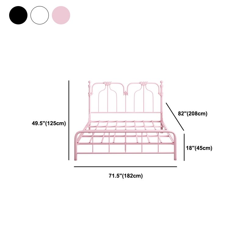 84.65 inch Wide Contemporary Bed Frame Metal Solid Color Bed with Headboard