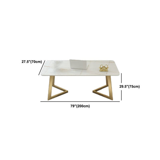 Escritorio de oficina glamoroso curvo con patas de metal escribiendo escritorio de hierro y piedra