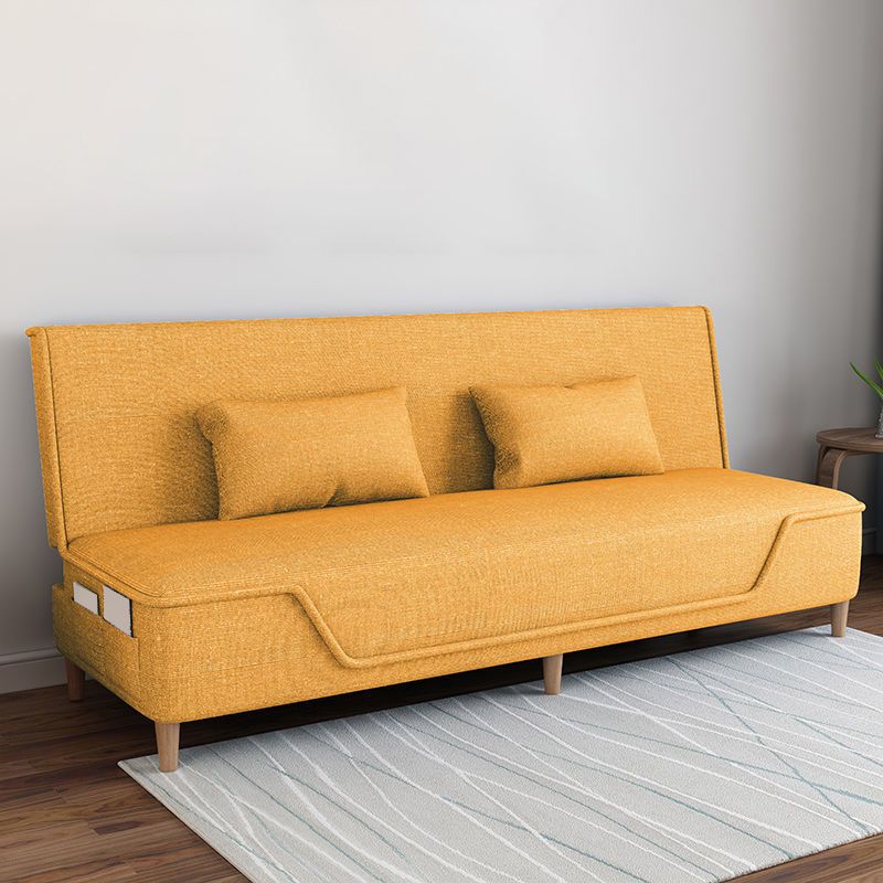 Mezcla de lino Sofá sin brazos con bolsas de almacenamiento Sofá convertible para sala de estar