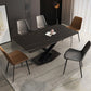 Rectangle Traditional Luxury Dining Table Sintered Stone Table with Black Metal Pedestal Base Clearhalo ' dining_table' 'Dining Tables & Seating' 'Dining Tables' 'furn' 'furn_dining_table' 'Furniture' 'furniture_dining_table' 'Kitchen & Dining Furniture' 'kitchen&dining_furn' 'kitchen' 'kitchen_dining_table' 1200x1200_c9598a63-c662-4444-a2ce-e938b4709727