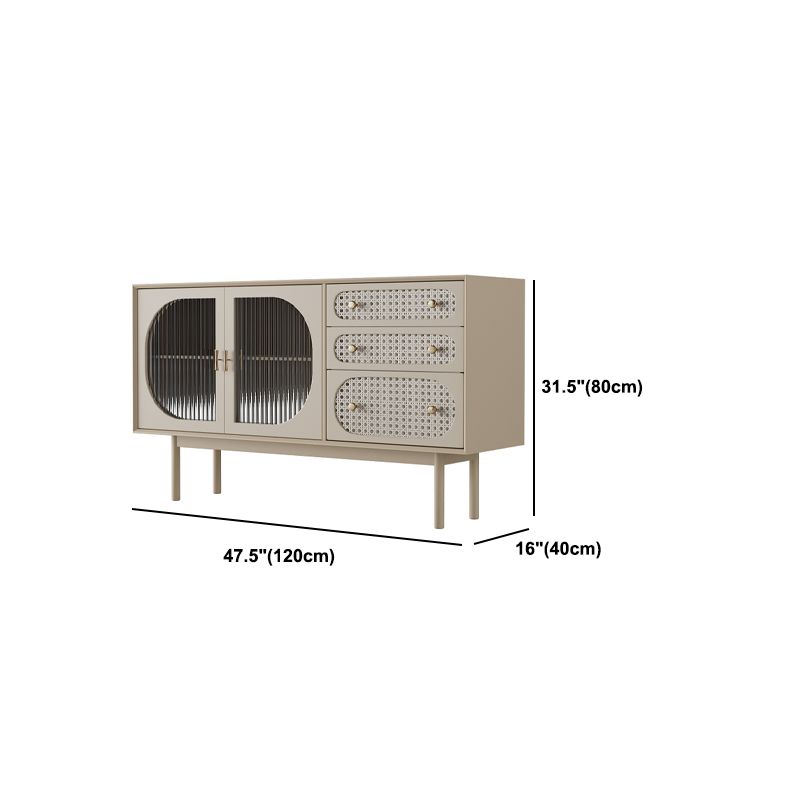 Glam Faux Wood Sideboard for Home Beige Indoor Dining Buffet with Drawers Clearhalo 'buffet_sideboard' 'Buffets & Sideboards' 'furn' 'furn_buffet_sideboard' 'Furniture' 'Kitchen & Dining Furniture' 1200x1200_c959a302-1e92-41b6-b154-f8de7390df08
