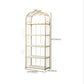 Glam Style Antique Finish Shelf Bookcase Metal Etagere Bookshelf with Shelves