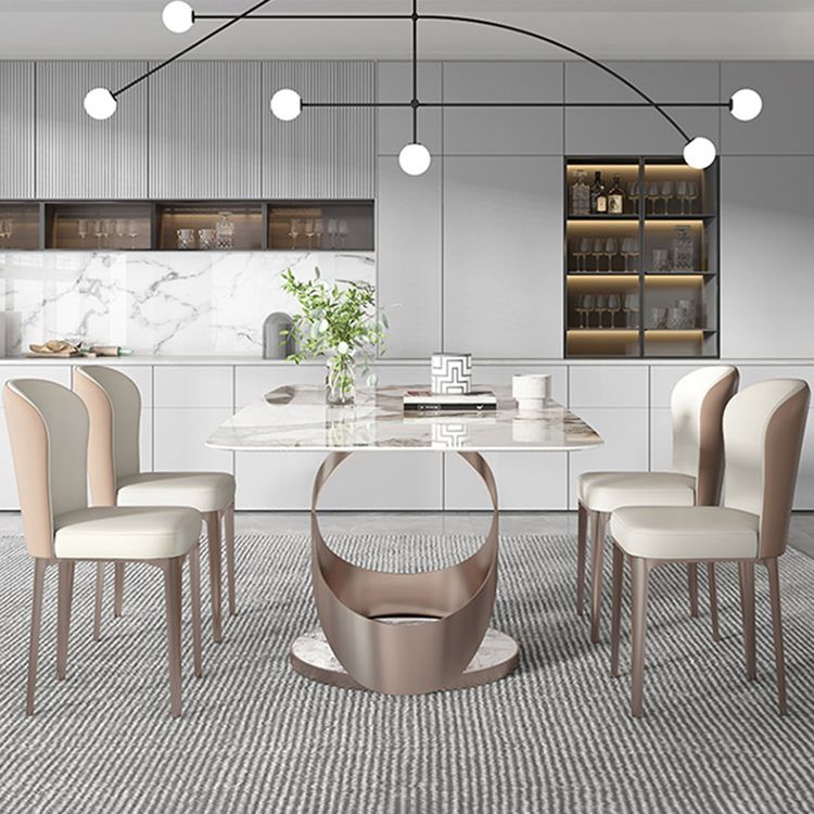 Luxe eettafelset van gesinterd steen, rechthoekig, 1/2/5-delig, eetkamertafelset