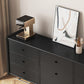 Contemporary Horizontal Double Dresser Black/Gray Dresser with Storage for Home Clearhalo 'Bedroom Furniture' 'Dressers & Chests' 'dressers_chests' 'furn' 'furn_dressers_chests' 'Furniture' 1200x1200_c95f34cd-b95d-4980-8980-b1b4c1f3ade2