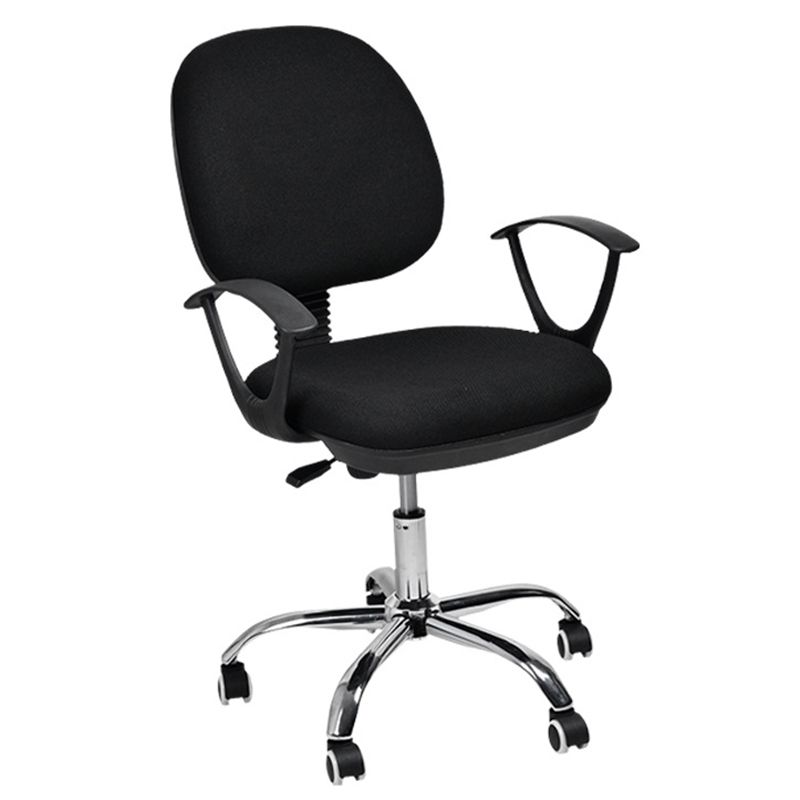 Contemporary Swivel Chair Microfiber Black Task Office Chair Clearhalo 'furn' 'furn_office_chair' 'Furniture' 'Office Chairs' 'Office Furniture' 'office_chair' 1200x1200_c96115db-e2ae-4455-8d2e-702e2cfe2e02