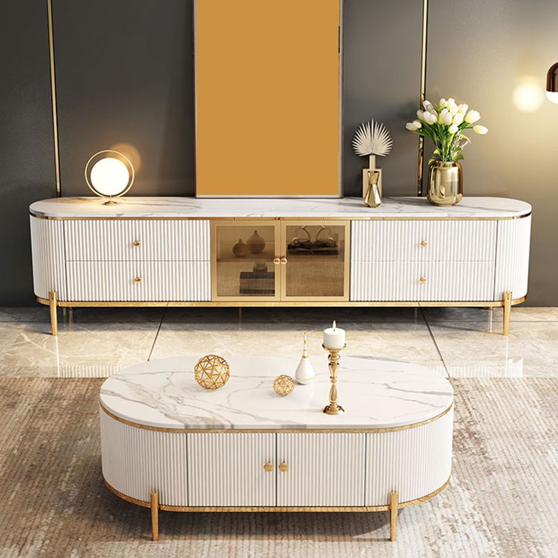 Glam Stone Media Console 4 Drawers TV Stand Console with Doors Clearhalo 'furn' 'furn_tv_stands_entertainment_centers' 'Furniture' 'Living Room Furniture' 'TV Stands & Entertainment Centers' 'TV Stands & Media Storage Furniture' 'tv_stands_entertainment_centers' 1200x1200_c962bcc0-9018-42d4-ac07-eca462f53493