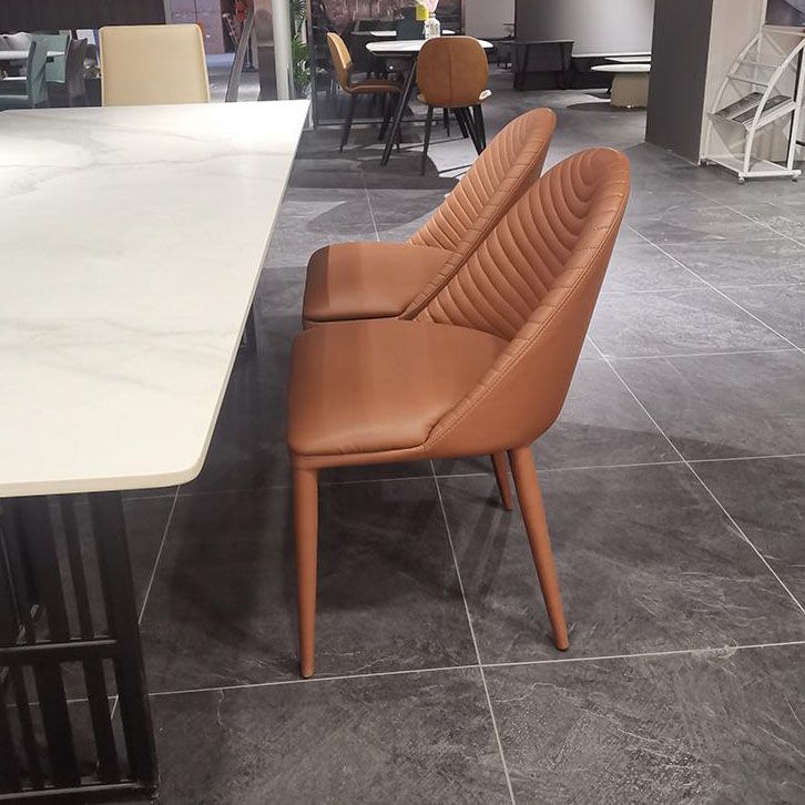 Leather Parsons Chair Modern Furniture in Matte Finish for Indoor Clearhalo 'Dining Chairs' 'Dining Tables & Seating' 'dining_chair' 'furn' 'furn_dining_chair' 'Furniture' 'Kitchen & Dining Furniture' 1200x1200_c964668b-8e59-4cfb-8b39-805510f82896