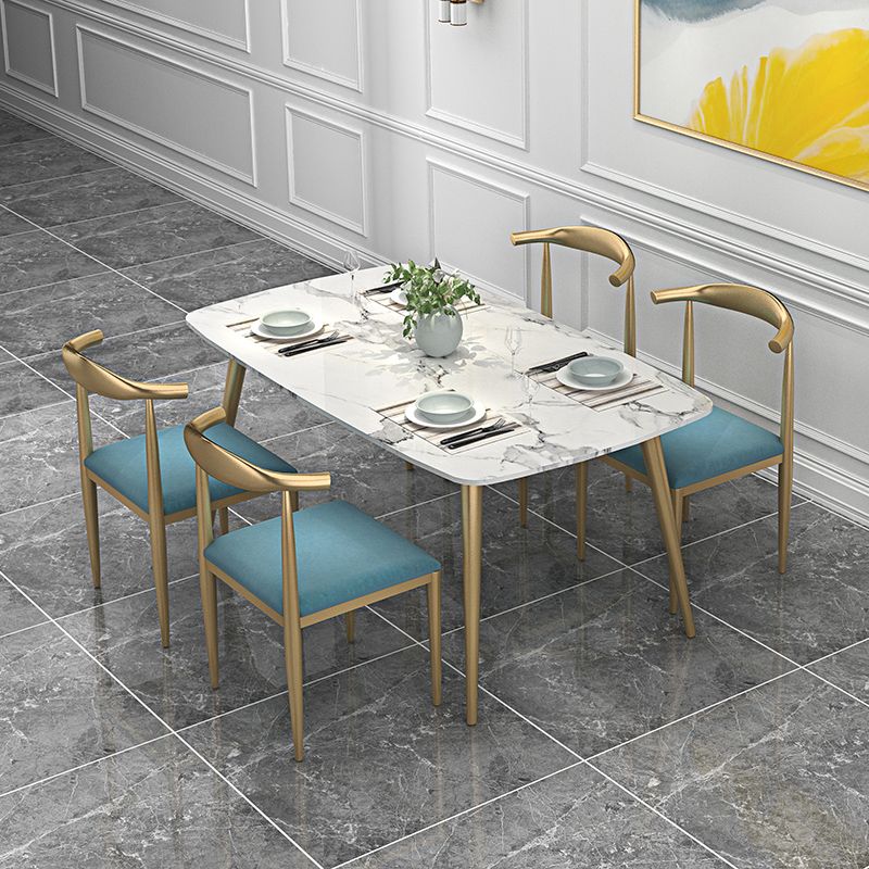 Sintered Stone Scandinavian Dining Room Set with Rectangle Table and Metal Base Dining Set Clearhalo 'Dining Room Sets' 'Dining Tables & Seating' 'dining_room_set' 'furn' 'furn_dining_room_set' 'Furniture' 'furniture_dining_room_set' 'Kitchen & Dining Furniture' 'kitchen&dining_furn' 'kitchen' 1200x1200_c964a7a6-4d59-4699-bdbf-651a2a00f3b9