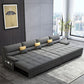 39"H Scandinavian Futon Sofa Bed Folding Gray Leather Futon Sleeper Sofa