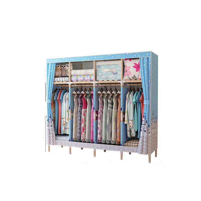 Armario de madera de armario de armario de estilo contemporáneo con varilla de prenda para el hogar