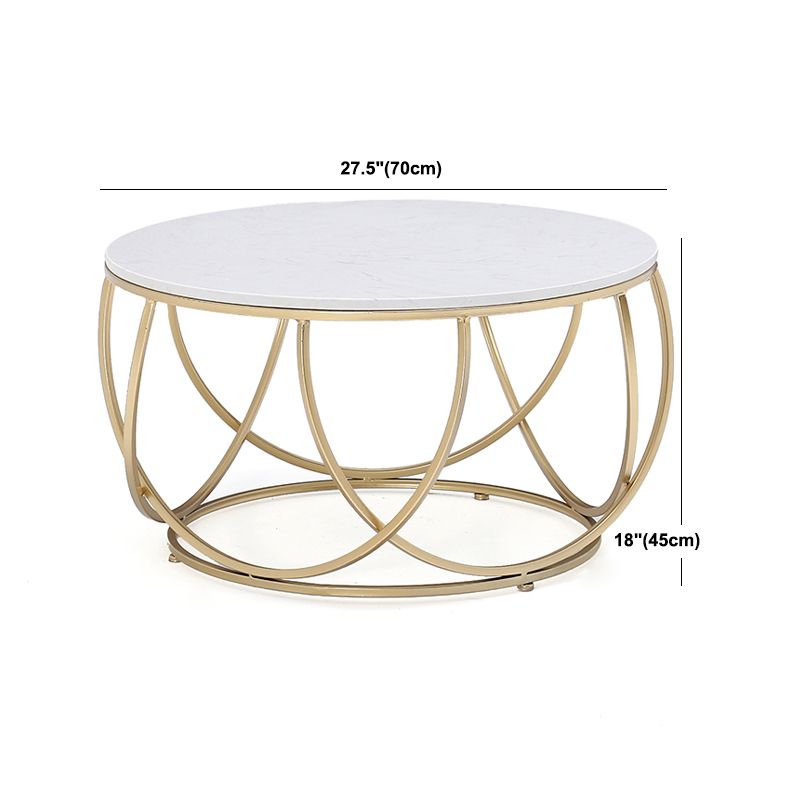 Contemporary Coffee Table Round Metal Frame Base Cocktail Table Clearhalo 'Coffee & Accent Tables' 'Coffee Tables' 'coffee_tables' 'furn' 'furn_coffee_tables' 'Furniture' 'Living Room Furniture' 1200x1200_c9667806-79f0-4e52-95f9-c69ac917c390