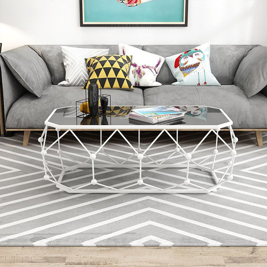 Modern Frame Coffee Cocktail Table Rectangular Glass Top Coffee Table Clearhalo 'Coffee & Accent Tables' 'Coffee Tables' 'coffee_tables' 'furn' 'furn_coffee_tables' 'Furniture' 'Living Room Furniture' 1200x1200_c967401f-2c66-4006-b345-e95182731de2