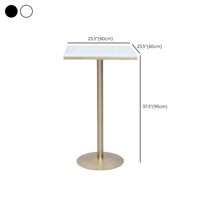 Bartisch aus massivem Holz, Gold- und Metallbasis, Bartisch für Küche, Wohnzimmer, Kaffeezimmer