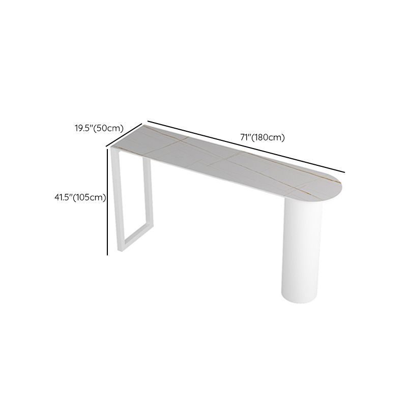 Table à vin de comptoir blanc Double piédestal Pub Hauteur Table à manger