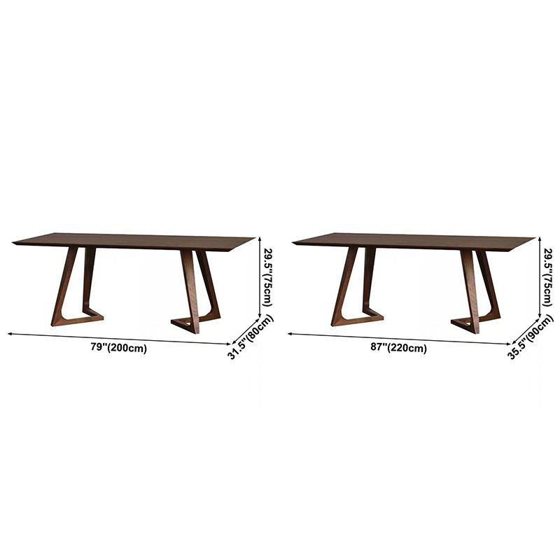 Contemporary Rectangle Dining Table Pine Solid Wood Table with Double Pedestal for Dining Room Clearhalo ' dining_table' 'Dining Tables & Seating' 'Dining Tables' 'furn' 'furn_dining_table' 'Furniture' 'furniture_dining_table' 'Kitchen & Dining Furniture' 'kitchen&dining_furn' 'kitchen' 'kitchen_dining_table' 1200x1200_c9680247-7943-48db-8ce9-4db7192eb420