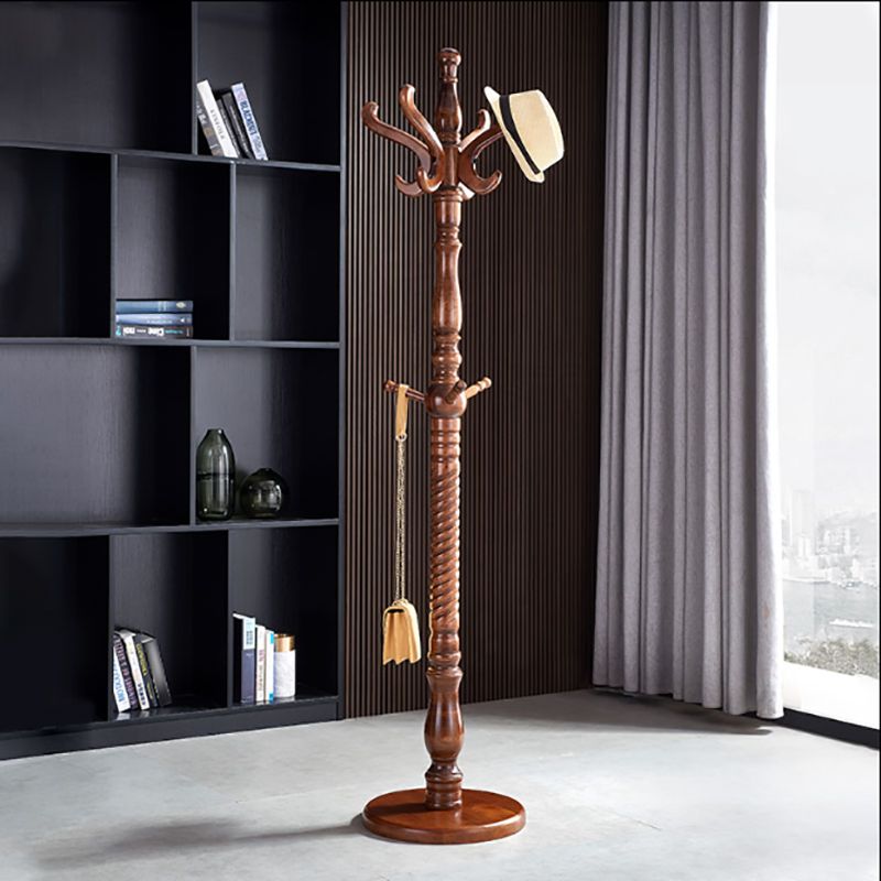 Massivholz-Garderobe, traditioneller einfacher Wohnzimmer-Boden-Kleiderbügel