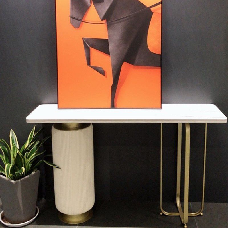 Tavolo di accento glam largo 15 pollici Stone Oro Console Accent Table