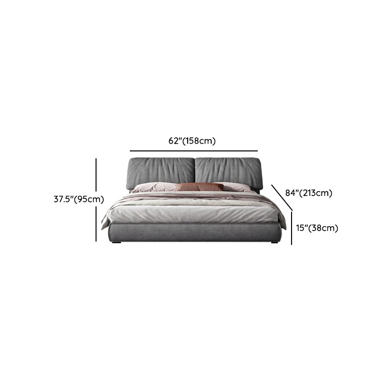 Modern Style Upholstered Headboard Grey Imitation Leather Bed Clearhalo 'Bedroom Furniture' 'Beds' 'furn' 'furn_beds' 'Furniture' 1200x1200_c96b8eae-8100-4bcb-9f30-44eeee10ca4d