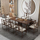 Industrial Elm Wood Dining Table Rectangle Table in Brown with Trestle Base Clearhalo ' dining_table' 'Dining Tables & Seating' 'Dining Tables' 'furn' 'furn_dining_table' 'Furniture' 'furniture_dining_table' 'Kitchen & Dining Furniture' 'kitchen&dining_furn' 'kitchen' 'kitchen_dining_table' 1200x1200_c96d892c-1a30-4095-9dce-05d607139aa0